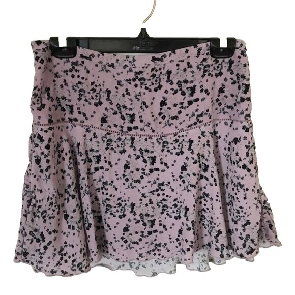 ARITZIA SUNDAY BEST Lined Skirt Size 8 Mauve Print Crochet Detail Rayon - Picture 1 of 7